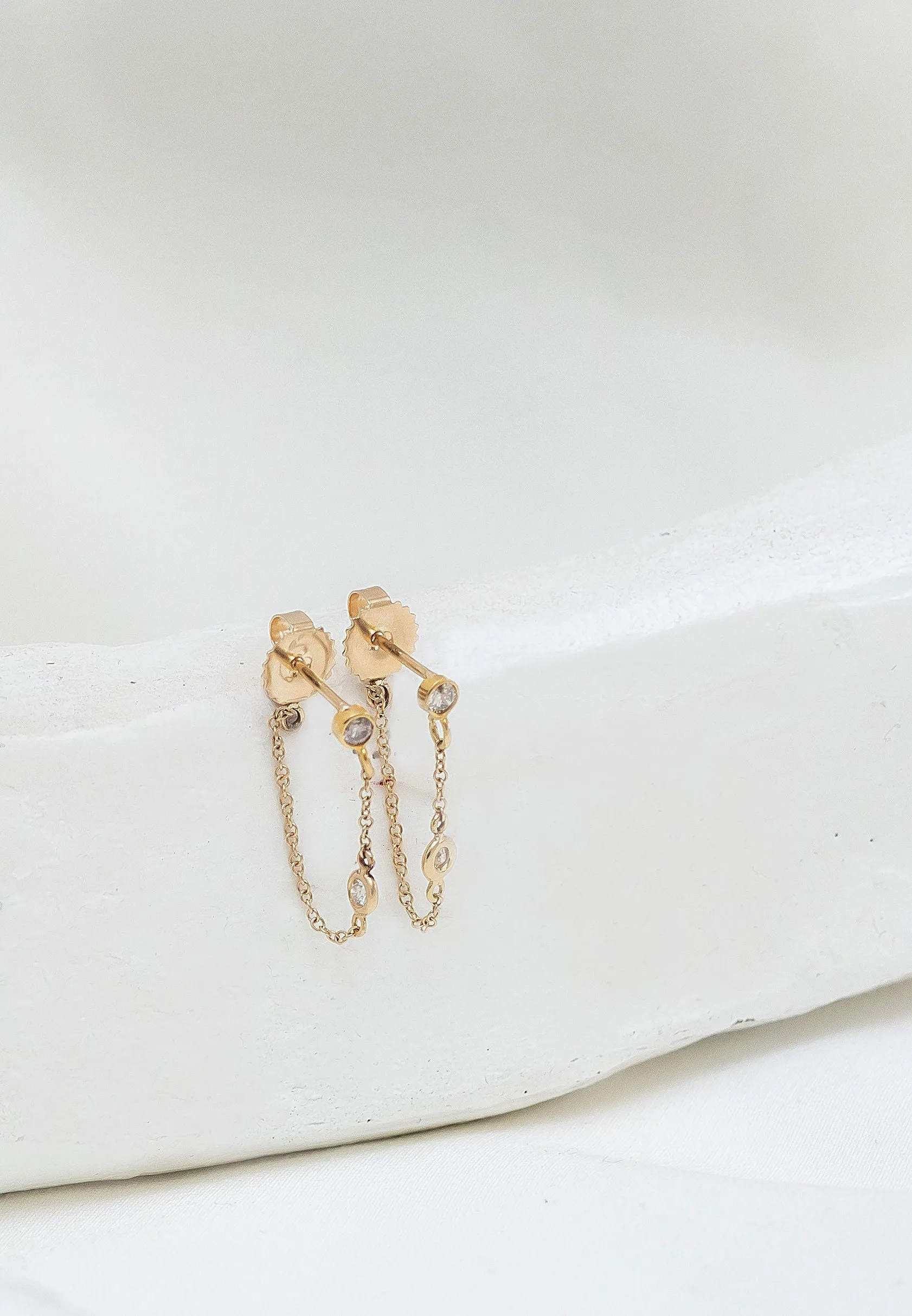 JULIA 14K CHAIN DROP EARRINGS