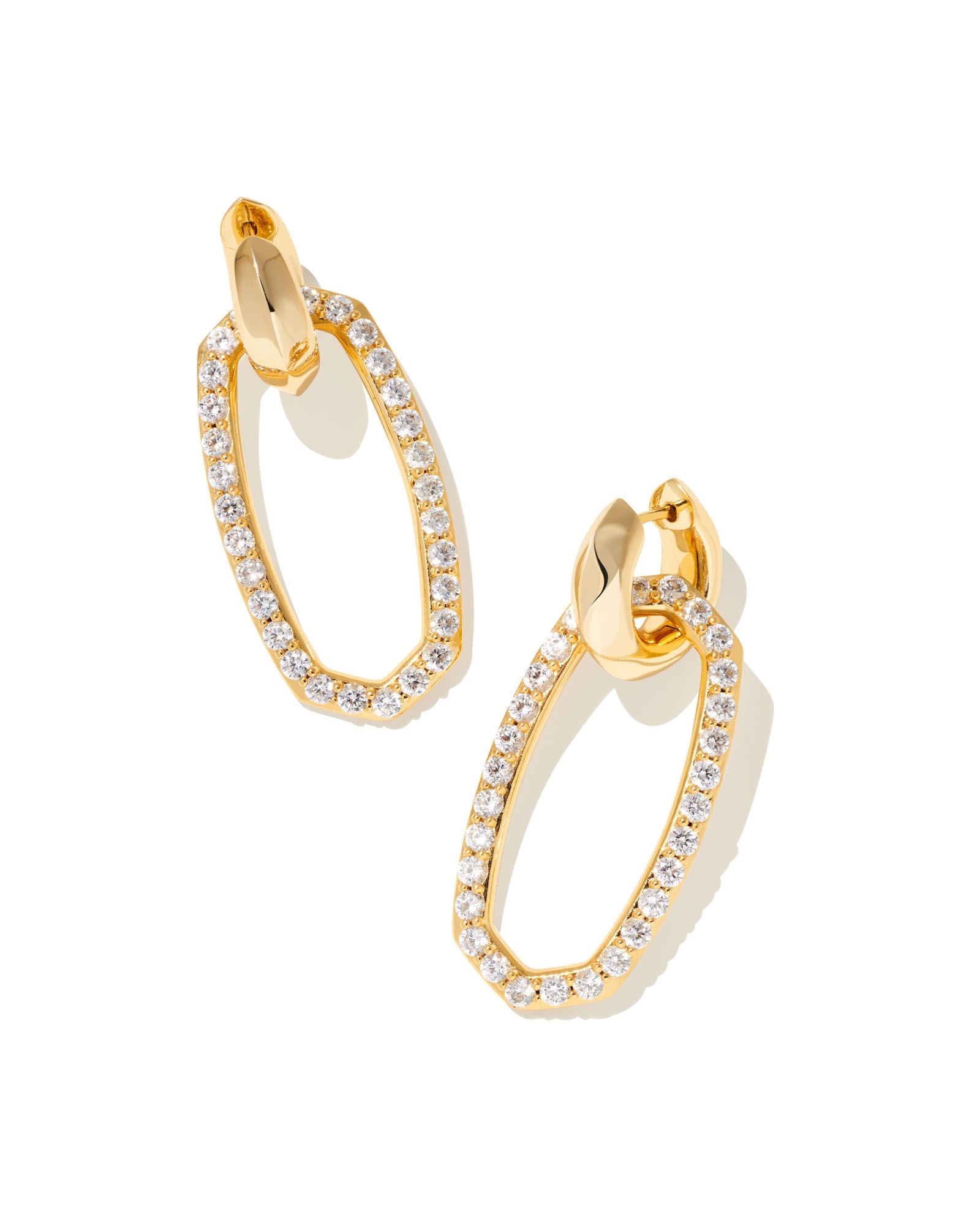 Kendra Scott Danielle Link Earring Gold White Crystal