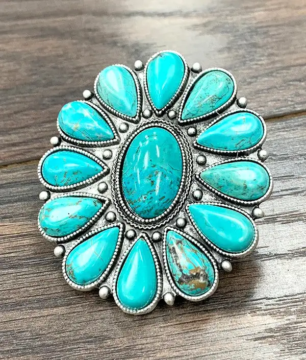 LARGE TURQUOISE SQUASH RING - STYLE #326