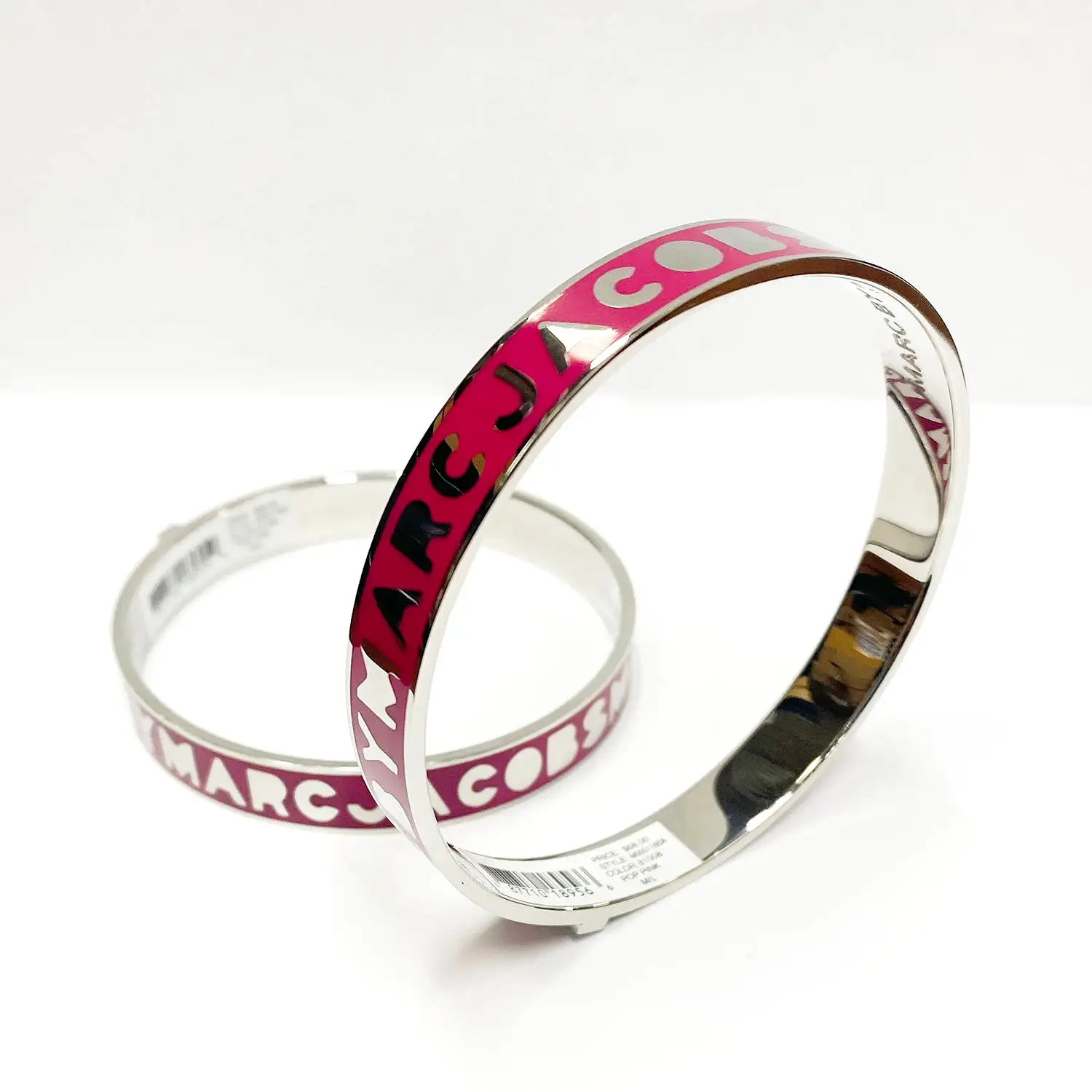 Marc Jacobs Bangle Logo Bracelet Pop Pink/Silver 1PC