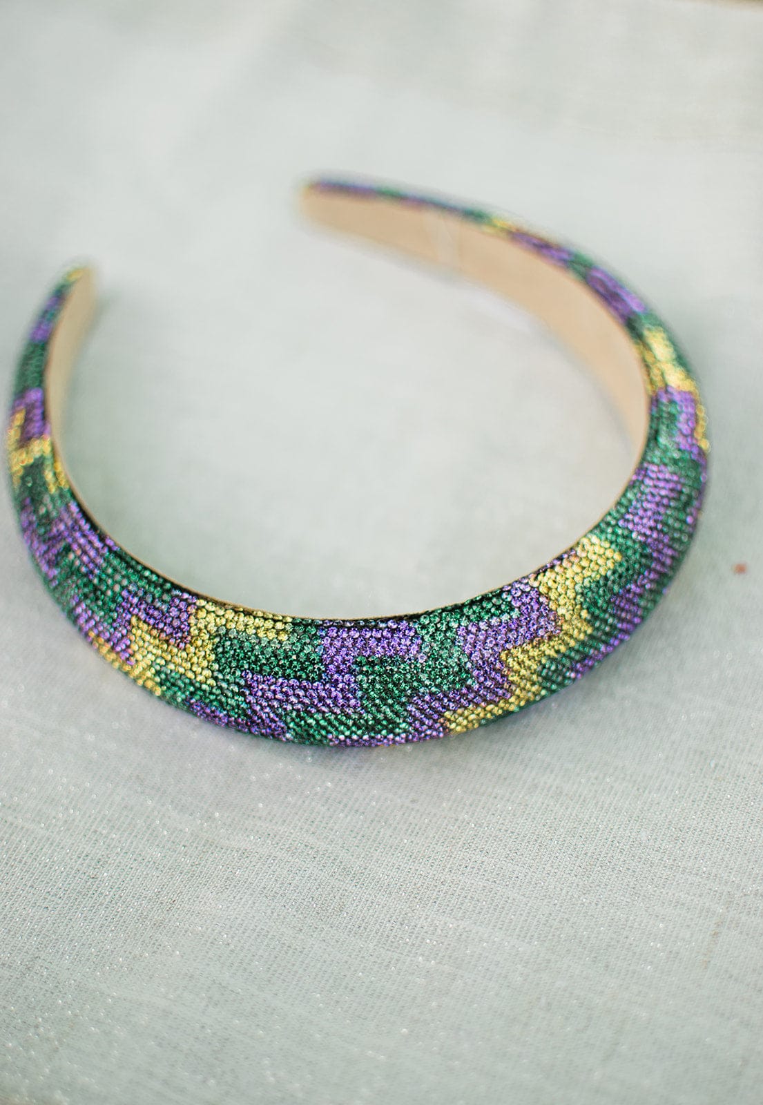 Mardi Gras Crystal Zig Headband