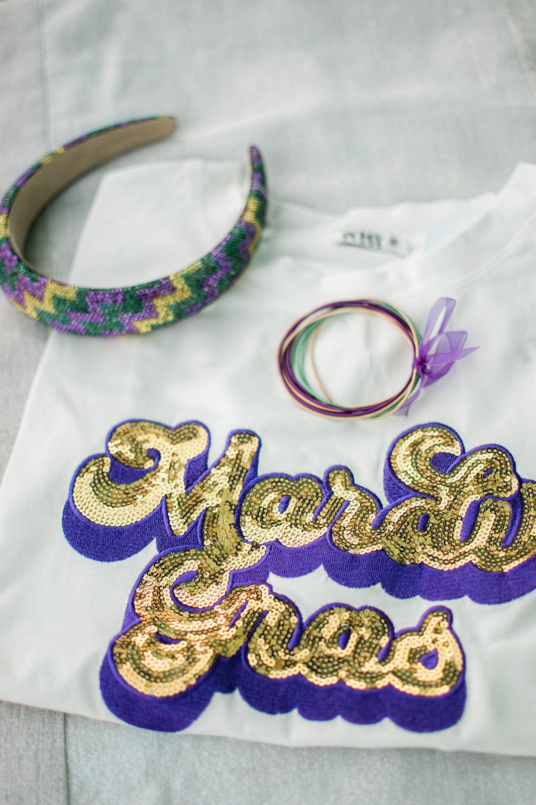 Mardi Gras Crystal Zig Headband