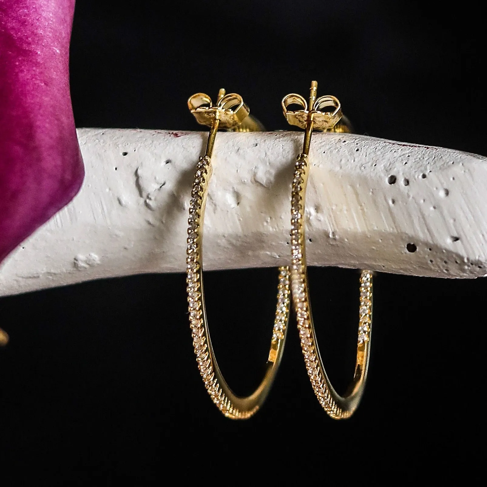 MARI HOOP EARRINGS - CZ