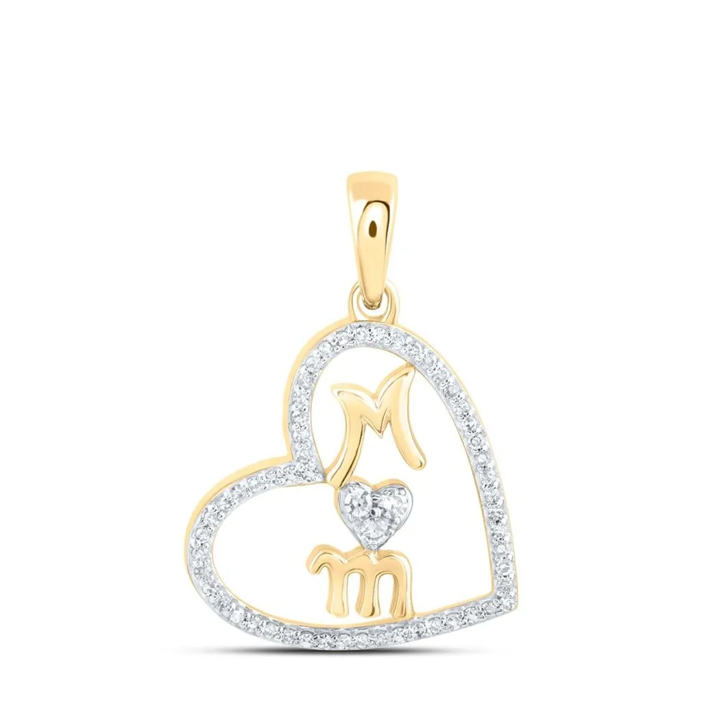 Mom Heart .14cttw Diamond Pendant 10K Gold