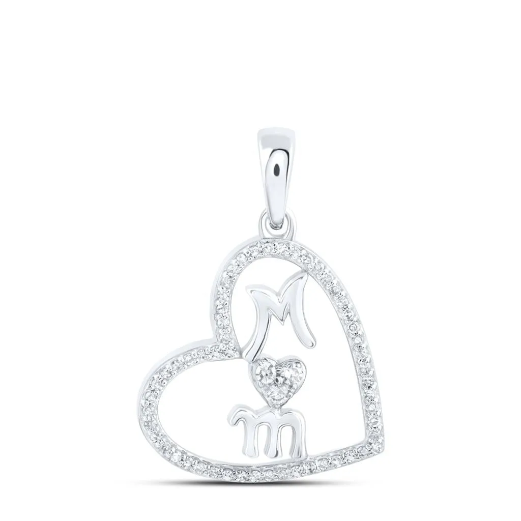 Mom Heart .14cttw Diamond Pendant 10K Gold