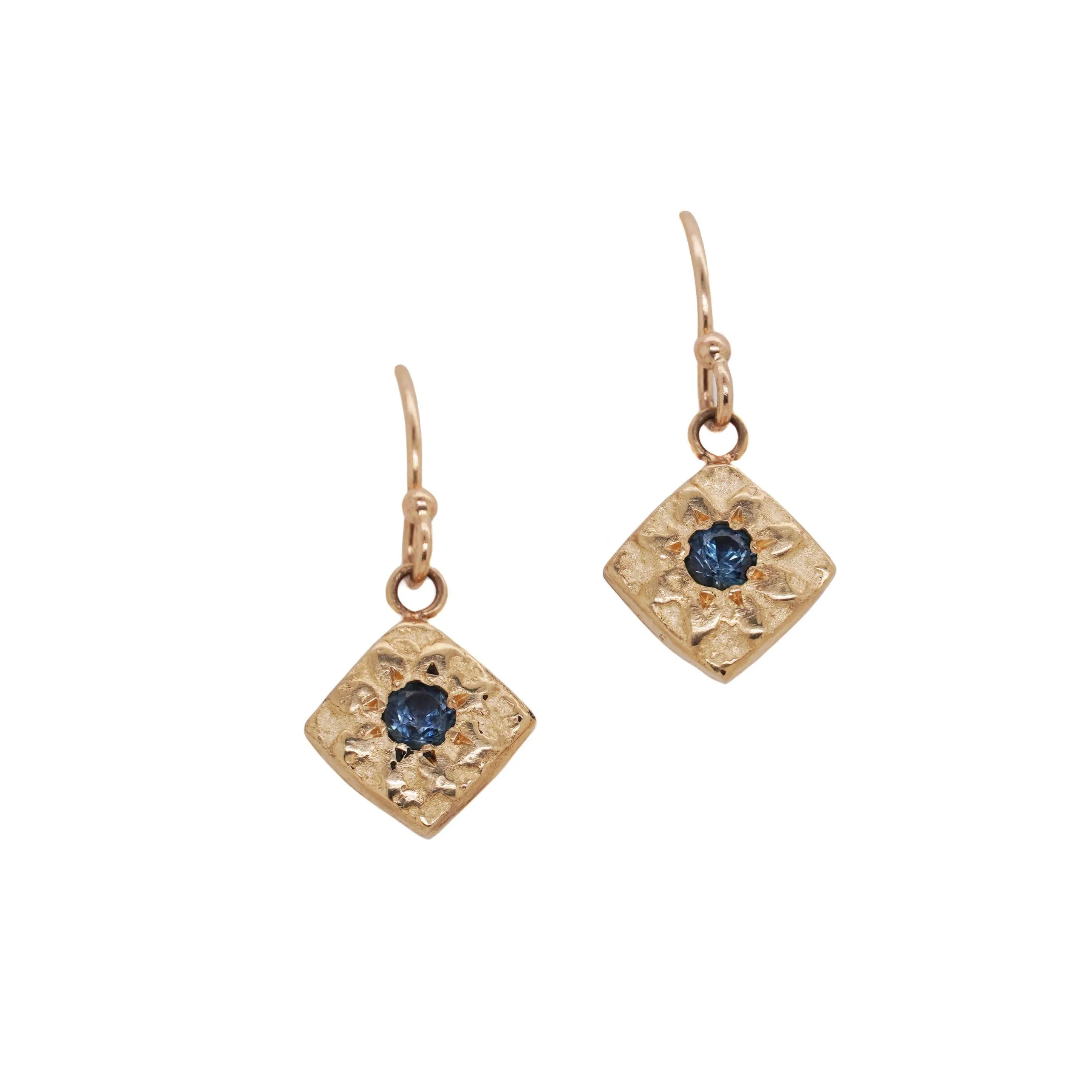 Montana Sapphire Love Star Artifact Earrings