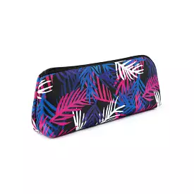 Multi-colored Black Purple Blue Tropical Floral Flower Graphic Pencil Cases Stationery Zipper School 19cm Office organizers cosm