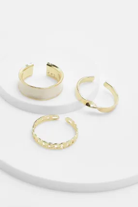 Oyster Resin Gold 3 Pack Of Rings