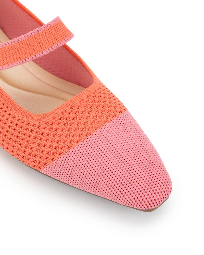 Pearl Knit Mary Jane Mesh Flat Shoes