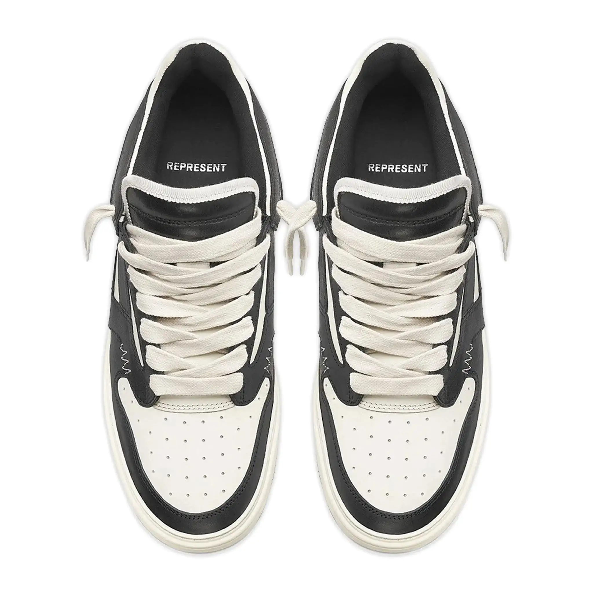 Represent Reptor Low Black Vintage White Sneakers