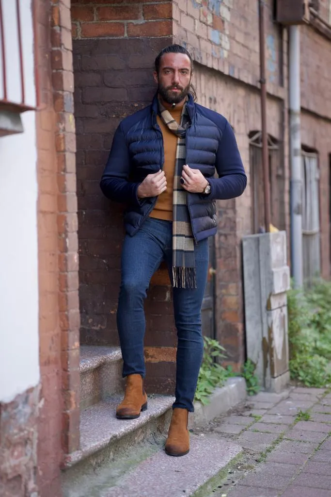 Rick Slim Fit Dark Blue Stuffed Jacket