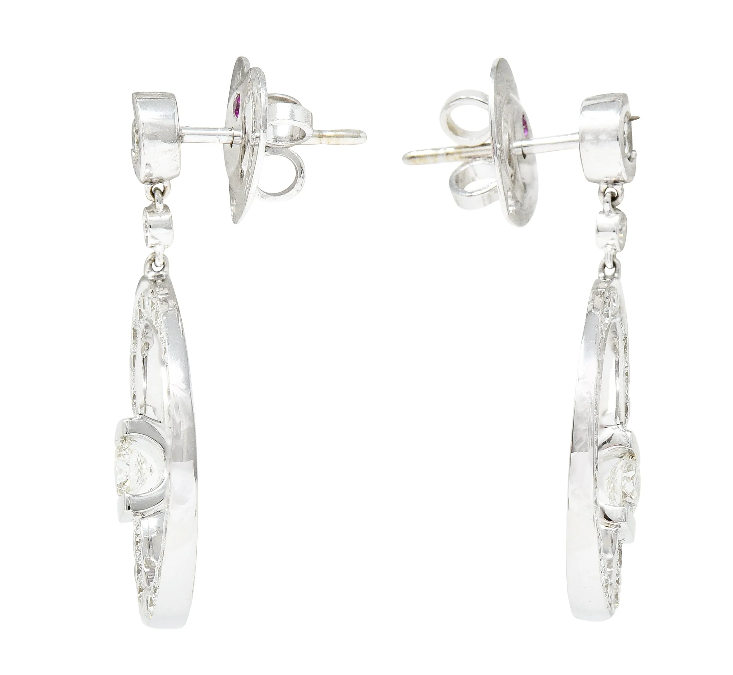 Roberto Coin 1.69 CTW Diamond 18 Karat White Gold Cento Drop Earrings