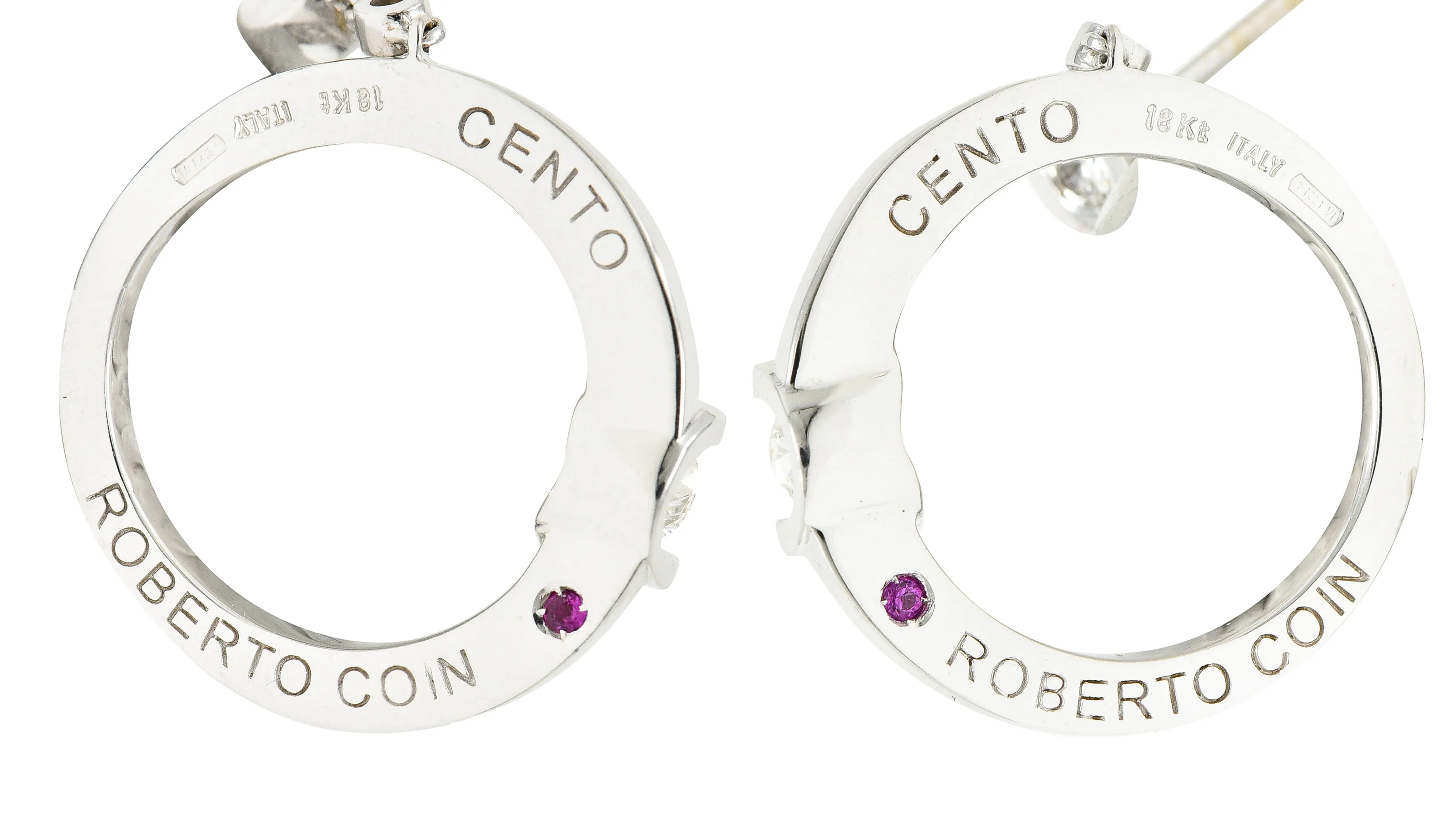 Roberto Coin 1.69 CTW Diamond 18 Karat White Gold Cento Drop Earrings