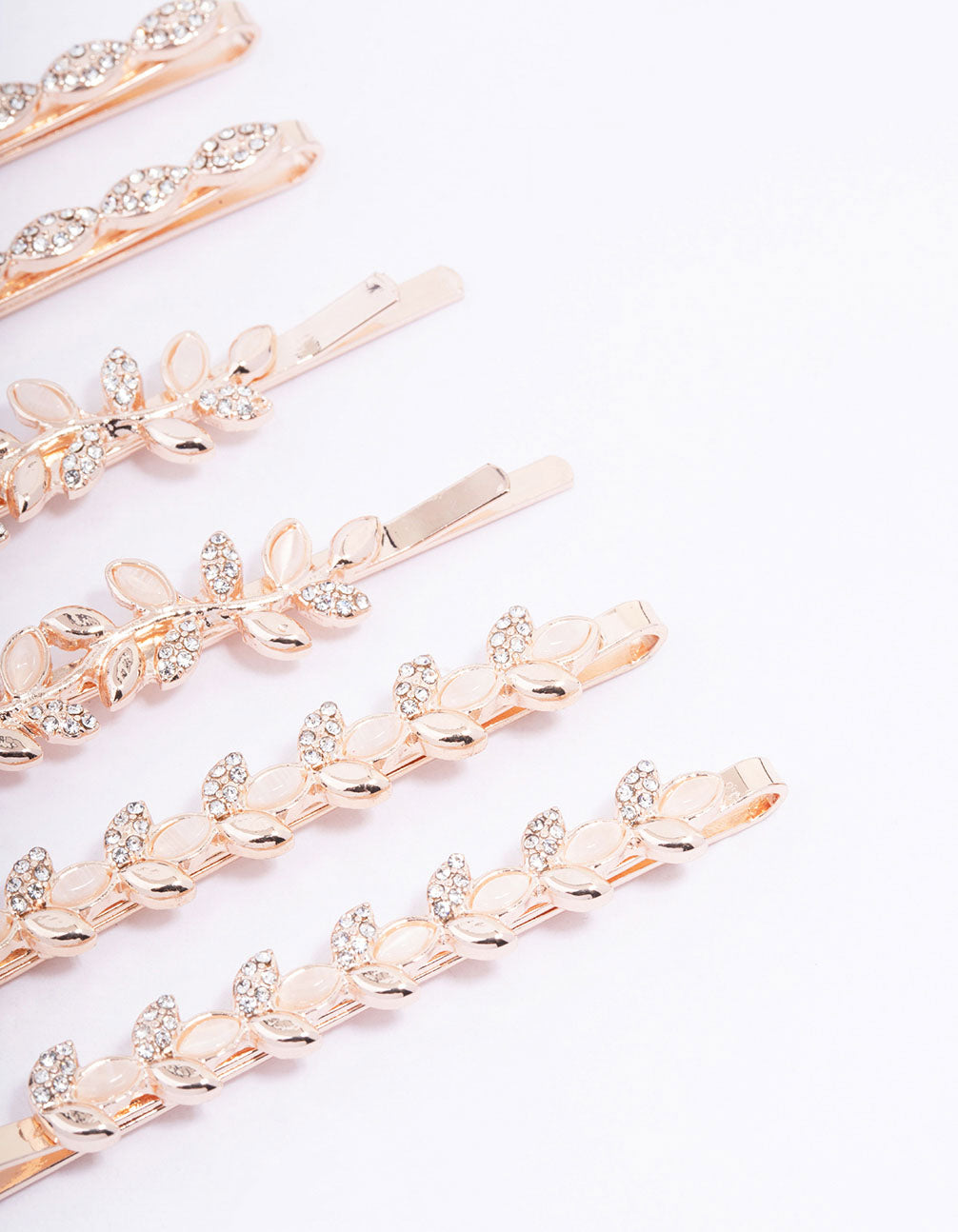 Rose Gold Diamante Vine Hair Clip 6-Pack