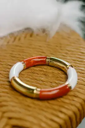 Rust & Gold Bamboo Bracelet