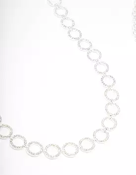 Silver Mini Open Diamante Circle Belt