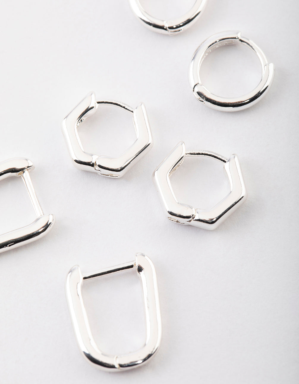 Silver Mini Shape Huggie Earrings Pack