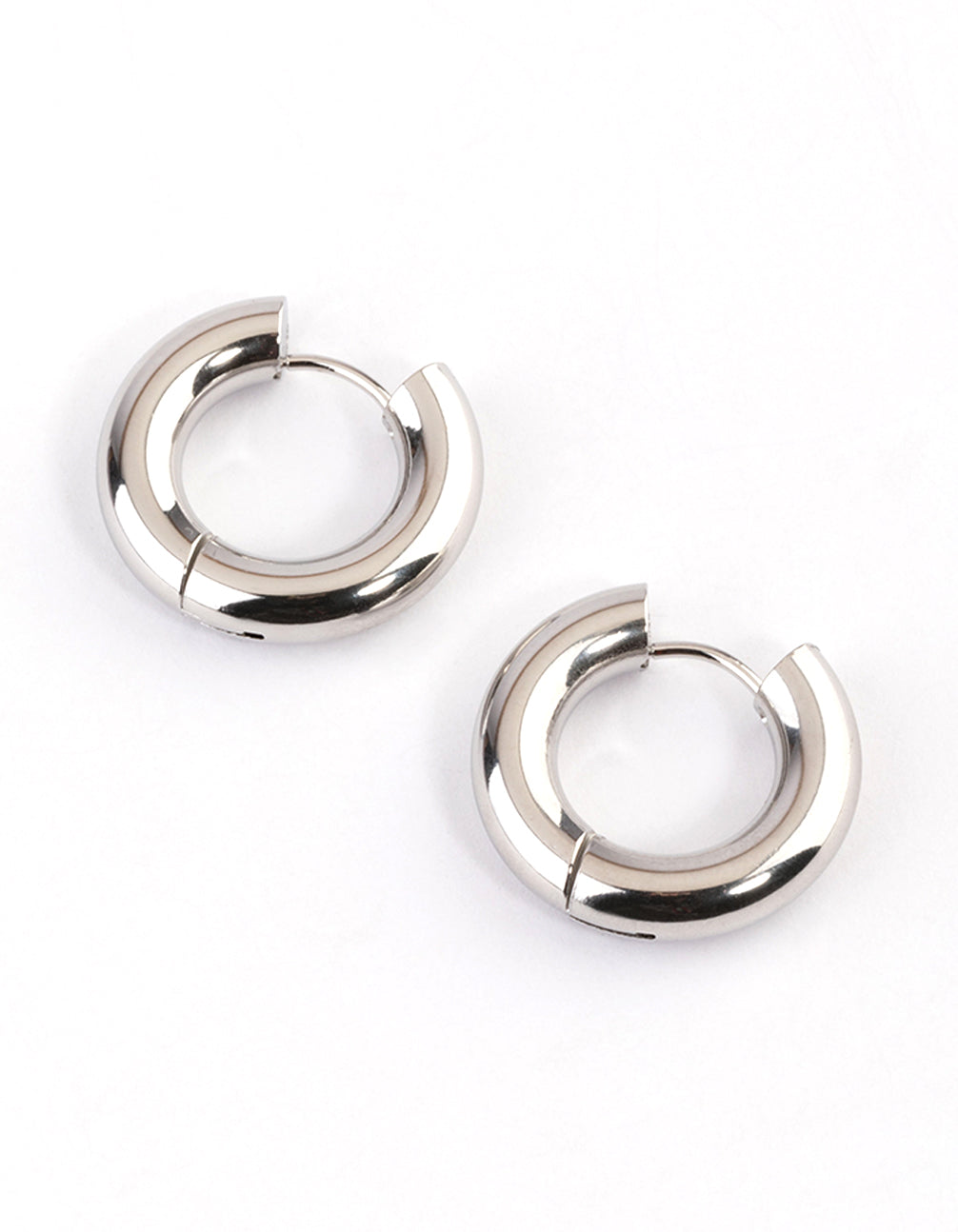 Stainless Steel Thick Everyday Huggie Hoop Earrings