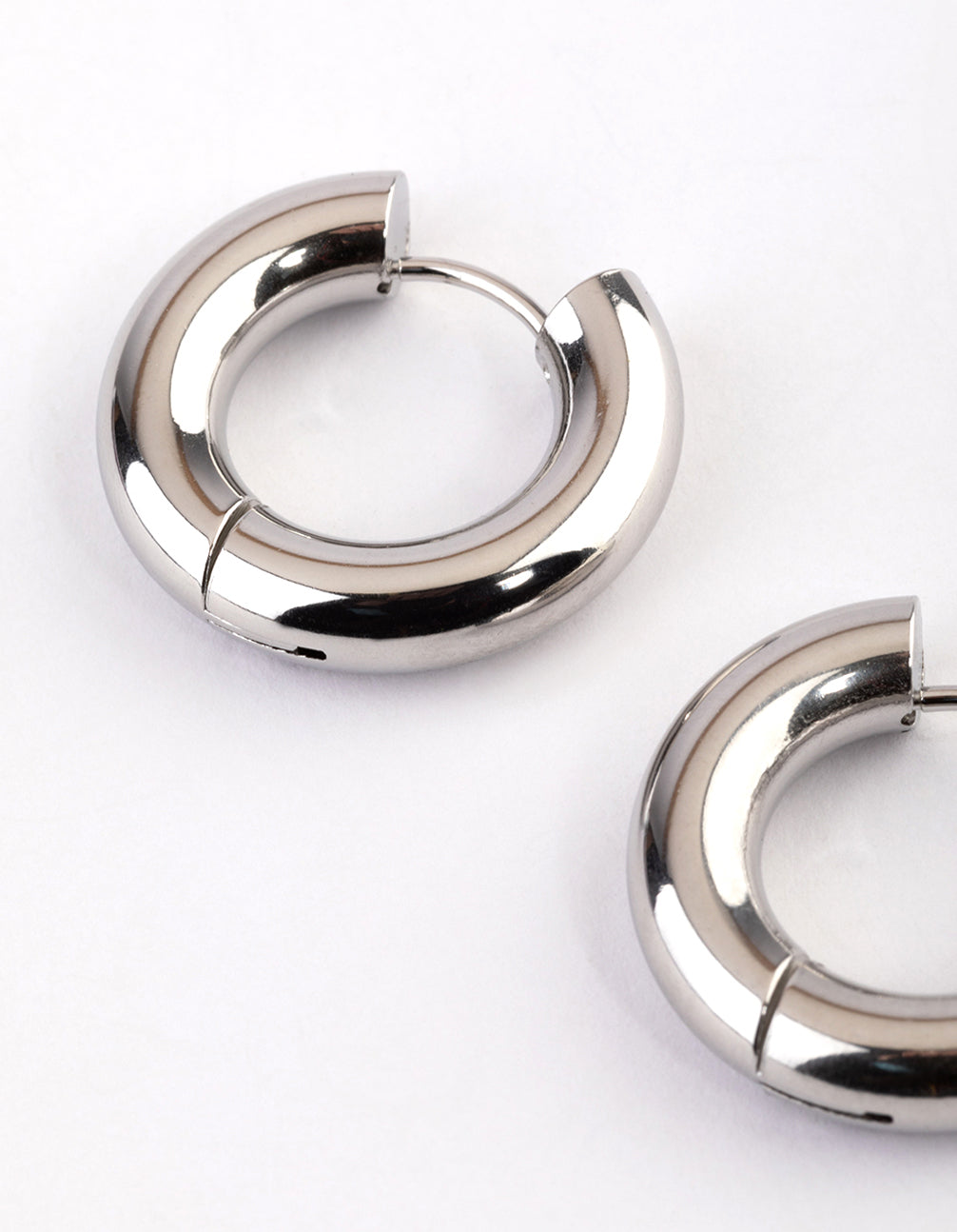 Stainless Steel Thick Everyday Huggie Hoop Earrings