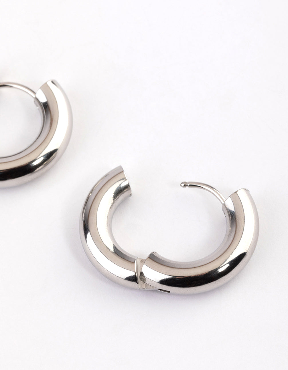 Stainless Steel Thick Everyday Huggie Hoop Earrings