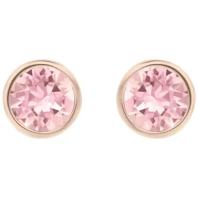 Swarovski Light Rose Crystal Solitaire Studs Pierced Earrings Rose Gold #5101339