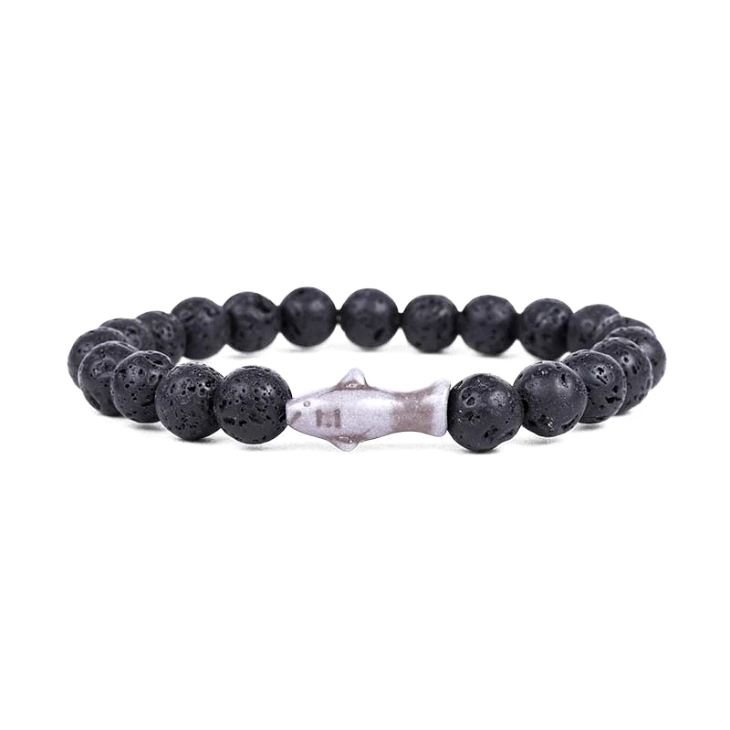 The Voyage Shark Tracking Bracelet in Lava Stone