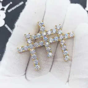 Triple Cross Iced Out Hip Hop Pendant