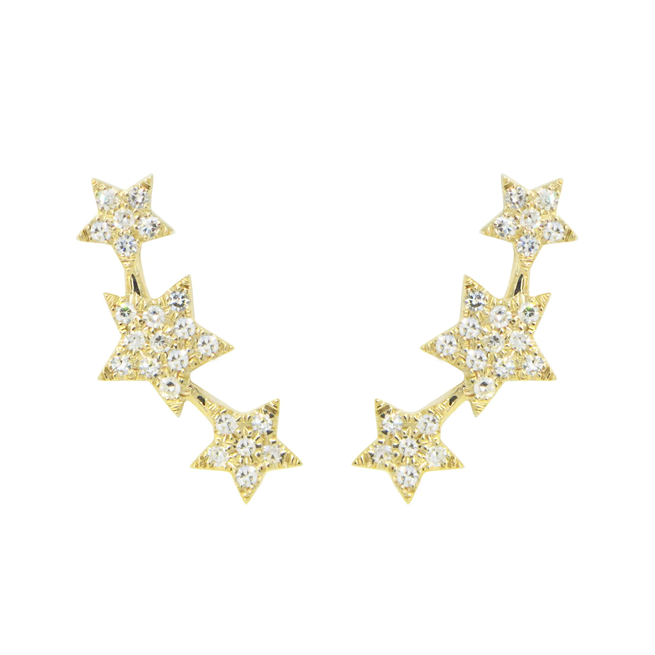 Triple Star Cluster Diamond Stud Earrings