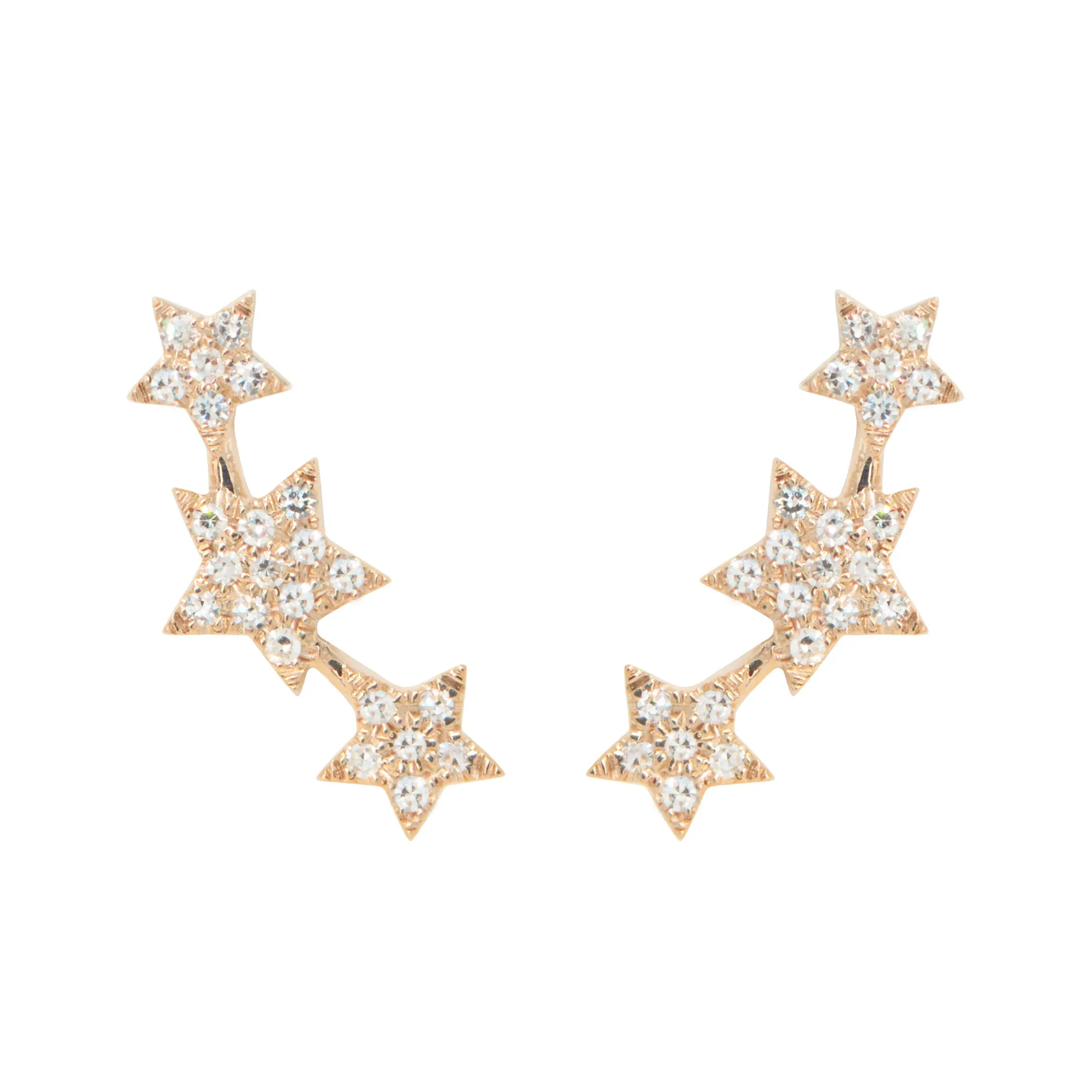 Triple Star Cluster Diamond Stud Earrings