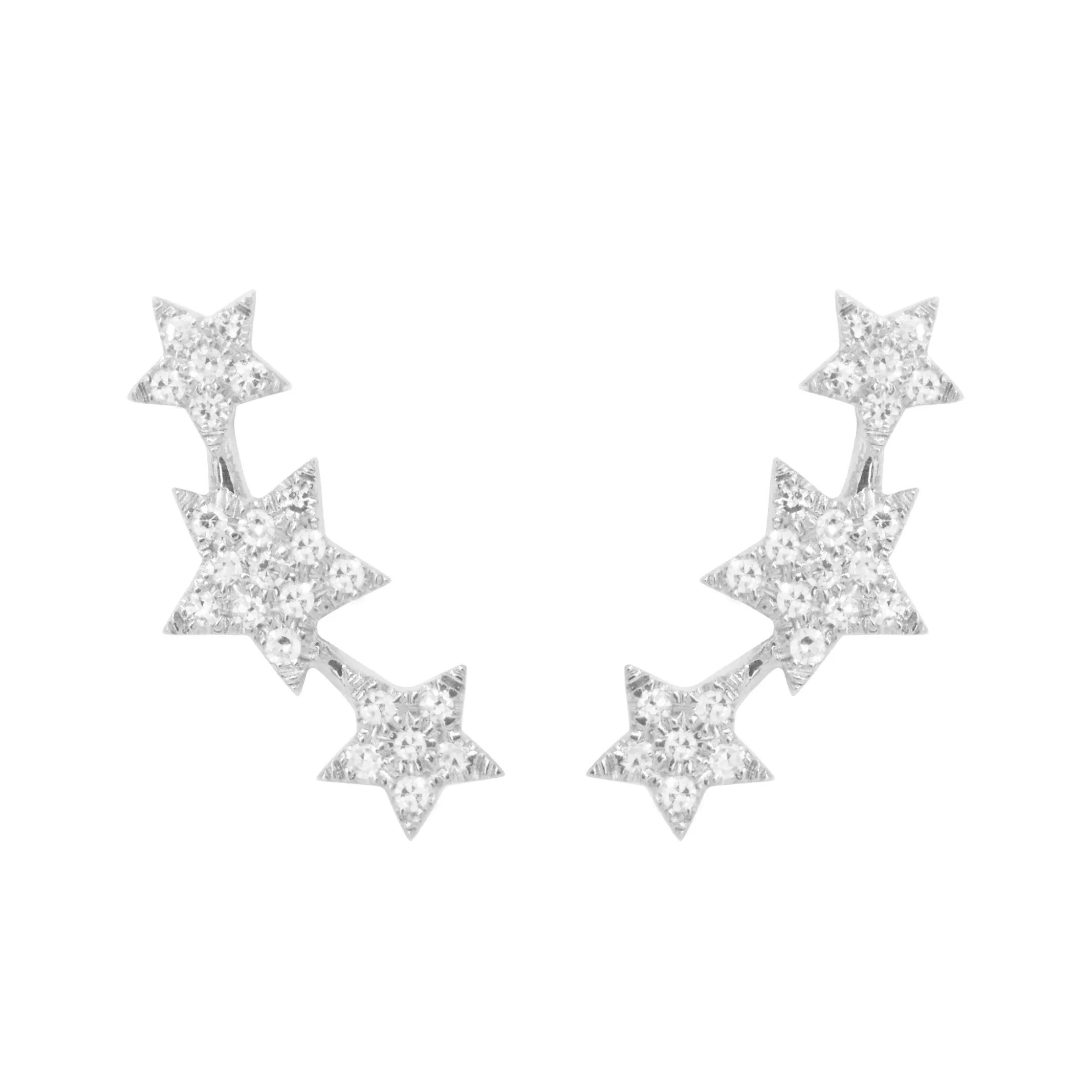 Triple Star Cluster Diamond Stud Earrings