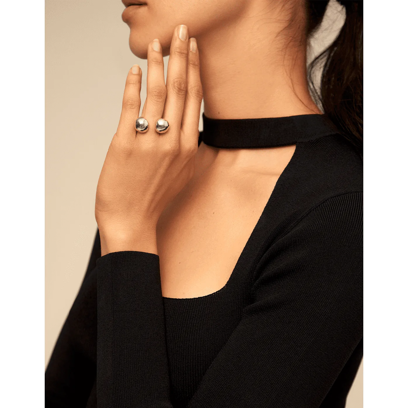 UNOde50 ZEN Silver Two rounded Ring