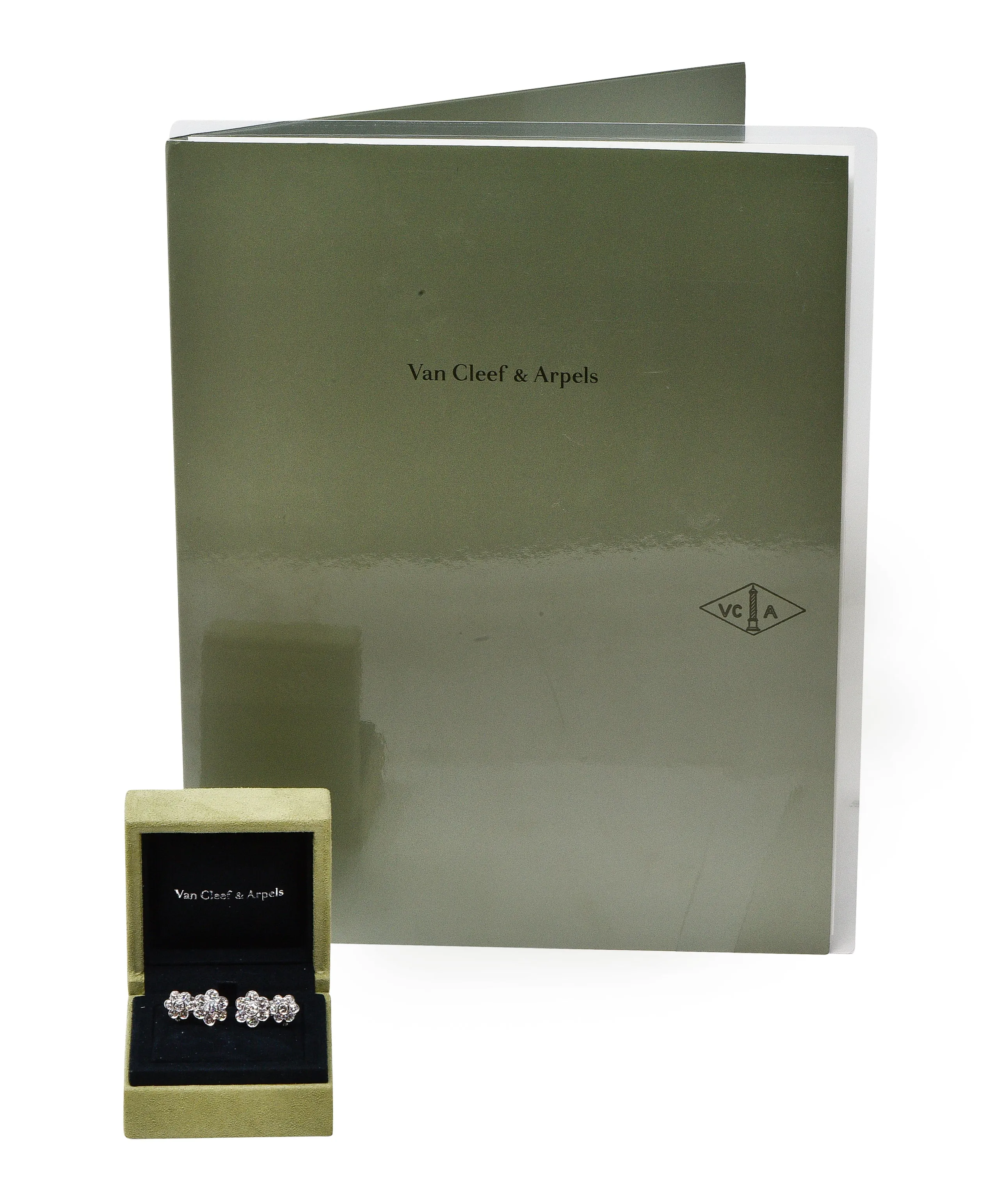 Van Cleef & Arpels 3.50 CTW Diamond Platinum Floral Double Hawaii Flower Earrings