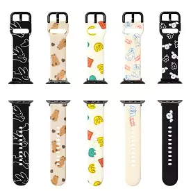 Watches Straps Bands for Apple 38-41mm Galaxy 20mm Cute Characters Prints Soft Silicone Graphic Waterproof Adjustable