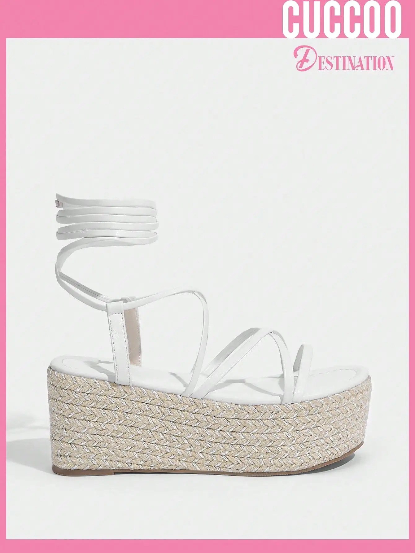 Woman Shoes Stylish Tie Up Wedge Heel Platform Espadrilles For Spring And Summer