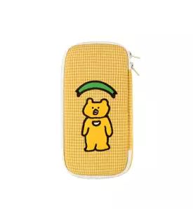 Yellow Bear Embroidery Pencil Cases Stationery Zipper School 19cm Office cosmetic pouches Artists Designer Gifts Bags Purses Stu