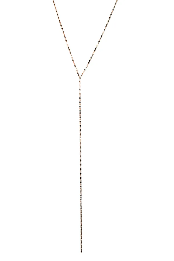 Yellow Gold Chain Lariat Necklace