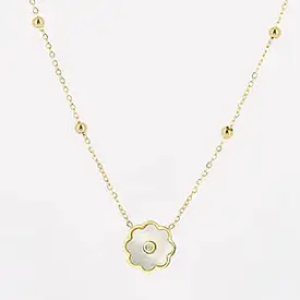 Zag Bijoux Fleur Mother of Pearl  Necklace